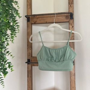 sage green crop top